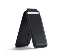 Satechi Magnetic Magsafe Wallet, Double Flap Stand Card Holder, 4 Slots with Front NFC Pass-Through, Adjustable Phone Attachment for iPhone 17, 16, 15 to 12, Travel Accessory, Black