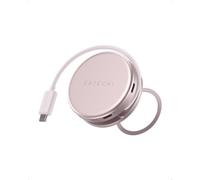 SATECHI OntheGo 5-in-1 Magnetic USB C Hub, 60W PD, 4K HDMI, Cloud Pink | Ideal for MacBook Neo colors, magnetic mount, retractable cable, 4K@60Hz, SD reader, 5Gbps USB-C/A, for USB-C devices
