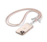 Satechi OntheGo USB-C Lanyard Cable, 60W Fast Charging, 480Mbps Data Transfer, Built-in Crossbody Strap, Adjustable 1.5m / 4.9ft Braided Cord, USB-C to USB-C Cable for iPhone, Android - Desert Rose