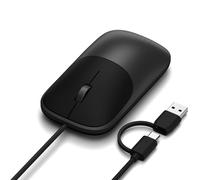 Satechi Slim LX Wired Mouse, 2-in-1 USB-C & USB-A, Space Black | Silent clicks, aluminium design, metal scroll wheel, for MacBook Air/Pro/Neo, Windows laptops, PCs