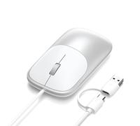 Satechi Slim LX Wired Mouse, Aluminium Design with USB-C Connectivity, Quiet Click Performance, Designed for Mac and PC Setups, Silver