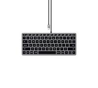 Satechi Slim W1 Wired Backlit Keyboard, US QWERTY Layout, USB-C Connection - For MacBook Air & Pro M5 M4, Mac Mini, iPad Air & Pro M5 M4, iMac and more - Space Grey