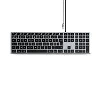 Satechi Slim W3 Wired USB-C Backlit Keyboard with AZERTY Numeric Keypad, Grey