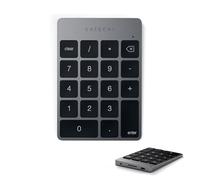 Satechi Bluetooth Numeric Keypad - Slim Aluminium Wireless 18-Key Number Pad - Portable USB-C Rechargeable Numpad for MacBook, Windows, Mac Mini, Laptops and More - Space Grey (US English layout)