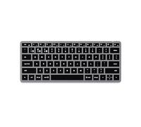 Satechi Slim X1 Bluetooth Backlit Keyboard - Illuminated Keys & Multi-Device Sync - for M2/ M1 MacBook Pro/Air, M2/ M1 iPad Pro/Air, M2 Mac Mini, iMac M1 - Space Grey (US-QWERTY LAYOUT)