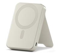 SATECHI OntheGo Power Bank, Qi2 Power Bank 10000mAh, 15W Fast Charging, Portable Battery Pack with Stand for for iPhone 17, 16, 15 to 12 Series, Android - Sand