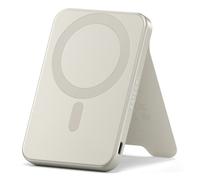 SATECHI OntheGo Power Bank, Qi2 Power Bank 5000mAh, 15W Fast Charging, Portable Battery Pack with Stand for for iPhone 17, 16, 15 to 12 Series & Android - Sand