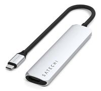 SATECHI 6-in-1 USB-C Hub Slim Plus Multiport Adapter with 4K HDMI, 100W PD Charging, 2X USB-A Data Ports, Micro/SD Card Readers for MacBook, Windows - Silver