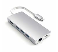 Satechi V2, ST-TCMA2S USB-C Male to HDMI, Gigabit Ethernet, 3 x USB 3.0 Ports, Micro/SD Card Readers Multiport Adapter 4.13 inch Silver