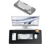 SATECHI Synthetic PU Desk Mat and SM1 84 Key Mechanical Keyboard Bundle 68 x 31.5 cm Desk Pad with LED Backlit US QWERTY Keyboard