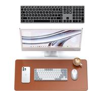 SATECHI Synthetic PU Desk Mat Brown and Slim X3 Bluetooth US QWERTY Keyboard Bundle 68.1 x 31.5 cm