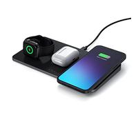 SATECHI Trio Wireless Charger with Magnetic Pad - Qi Certified - Compatible with iPhone 17, 16, 15 to 12 Series, AirPods Pro 4/3, Apple Watch Series Ultra/SE