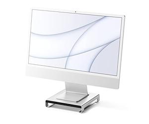 SATECHI Type-C Aluminium Monitor Stand Hub with USB-C Data, USB 3.0, Micro/SD Card Slots & 3.5mm Headphone Jack for Apple Studio Display, iMac, iMac Pro (Silver)