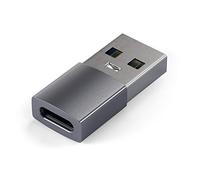 Satechi USB-A to USB-C Adaptor, 10 Gbps, 15 W Charging, Space Grey | Designed for CarPlay, Mac and Windows laptops and PCs, ultra-fast data transfer, compact USB-C conversion