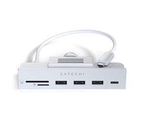 SATECHI USB-C Clamp Hub for 24-inch iMac M1 & Apple Studio Display | ForUSB-C data, 3 × USB-A 3.0 Ports, SD/microSD readers, not for iMac 2020 or earlier