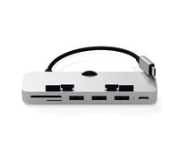 SATECHI USB C Clamp Hub for iMac, Silver | Designed for iMac 2017/2019/2020 and iMac Pro, USB-C data, 3x USB-A 3.0, micro/SD (not compatible with iMac M1 2021)