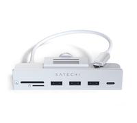 SATECHI USB-C Clamp Hub - USB C Data Port, USB-A 3.0 Data, Micro/SD Card Reader - For Apple Studio Display and 2021 iMac M1 24-inch. Does Not Fit 2020 iMac and earlier models (Silver)