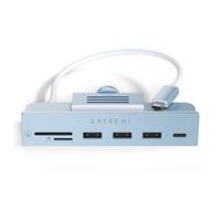 SATECHI Clamp Hub USB-C - USB-C Data Port, USB-A 3.0 Data Ports, Micro/SD Card Readers - for Apple Studio Display and 24-inch iMac, Not Compatible with 2020 and Earlier iMac Models (Blue)