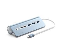 SATECHI USB-C Combo Hub for Desktop - 3x USB-A 3.0 Data Ports, Micro/SD Card Readers - for MacBook Air & Pro M5 M4 M3, Mac mini, iMac, Surface, Windows & More - Blue