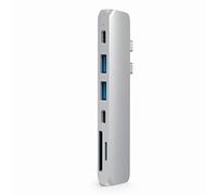 SATECHI USB C Hub Adapter, 7 in 1 Dongle with 4K HDMI, 87W PD Charging, USB-C Data, 2 USB-A Data, Micro/SD Card Readers, for MacBook Pro/Air M1 M2 M3 M4 - Silver