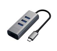 SATECHI Type-C 2-in-1 USB 3.0 Aluminum 3 Port Hub with Ethernet - For M2/ M1 MacBook Pro/Air, M2/ M1 iPad Pro/Air, M2 Mac Mini, iMac M1 (Space Grey)