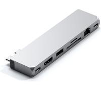 SATECHI USB-C Pro Max Hub 8-in-1, USB4 40Gbps, 96W Charging, HDMI 4K@60Hz, USB-C/USB-A 5Gbps, SD/MicroSD, Ethernet, Audio Jack, for MacBook Air & Pro M4/M3/M2 - Silver