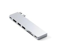 Satechi USB-C Slim PRO Hub for MacBook Plug and Play Compact, Silver