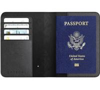 Satechi Passport Holder for Travel with Find My, Passport Cover with 4 Card Holder, Wireless Charging, and RFID Protection - Travel Essential Synthetic Material (PU) Passport Holder