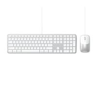 SATECHI Wired Keyboard and Mouse Combo, , Slim CLX3 with USB-C Plug-and-Play Connectivity and Cross-Platform Compatibility, Silver