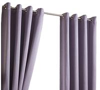 Sateen Woven Blackout Mauve Ring Top / Eyelet Unlined Readymade Curtain Pair 90x72in(228x182cm) Approximately By Hamilton McBride®