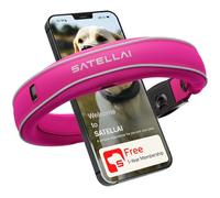 SATELLAI Dog Wireless Fences, Pink [Free 1-Year Membership] The Most Advanced GPS Dog Collar with AI Analysis, Precise Position, 5-Day Battery, and IP68 Waterproof, Flexible Virtual Fencing for Dogs