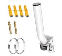 Satellite Antenna Mount, V2 Outdoor Adjustable TV Antenna Mount Wall J Pole Roof Mounting Kit, for Wall Eave Roof Mounting