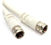 Satellite F Connector Plug to Plug 75 ohm RG59 Cable White Lead 0.5m 50cm