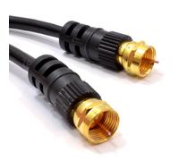 kenable Satellite F Connector Plug to Plug RG59 Cable Black Lead GOLD 0.5m