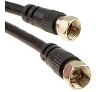 kenable Satellite F Connector Screw Type Plug to Plug RG59 Cable Black Lead 1m