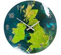 Satellite Map Of Great Britain Circular Glass Clock