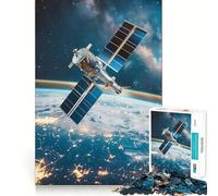 Satellite Orbiting Earth 1000 Piece Jigsaw Puzzle for Teenagers Logic Toy Group Play Precision Cut Thoughtful Gift (38x26cm)