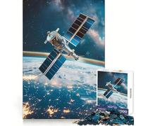 Satellite Orbiting Earth 1000 Piece Jigsaw Puzzle for Teenagers Logic Toy Group Play Precision Cut Thoughtful Gift (38x26cm)