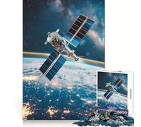 Satellite Orbiting Earth 1000 Pieces Jigsaws Adults Puzzles Gifts Strong Logic Toy Soothing Play Clear Edge Heartfelt Gift (50x75cm)