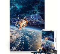 Satellite Orbiting Earth in Space Art Jigsaw Puzzles 1000 Piece for Adults Think Smart Toy Together Fun Accurate Cut Art Display (38x52cm)