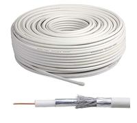 Satellite RG6 Freesat Digital TV Aerial Coax Cable Coaxial 4K Digital Ready for Sky HD, Freesat, Virgin & Polsat by MKGT® (100 Meters, White)
