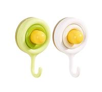 Saterkali 1PCS Suction Hooks Reusable Non-Mark Waterproof Wall Hooks Hangers Suction for Bathroom with Vacuum Cups No Drilling, for Coats Scarfs Towels Bags Keys in Bathroom Kitchen Office Green White