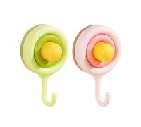 Saterkali 1PCS Suction Hooks Reusable Non-Mark Waterproof Wall Hooks Hangers Suction for Bathroom with Vacuum Cups No Drilling, for Coats Scarfs Towels Bags Keys in Bathroom Kitchen Office Green Pink