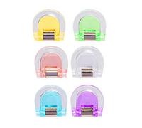 Saterkali 6/12Pcs Mini Transparent Folding Plastic Binder Clips, Colorful Long Tail Handbook High-Durability Wear-Resistant Stationery Clip, Space-Saving Clip for Office Classroom Documents 6pcs