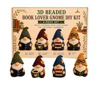 Saterkali DIY Miniature Gnome Craft Kit, 3D Beaded Gnome Plastic Bead Craft Set with Instructions, Miniature Figure Model Kit for Adults Beginners Home Office Desk Decor Gift I
