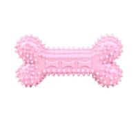 Saterkali Dog Chew Toy, TPR Spiky Bone 3D Bumps Teeth Cleaning Deep Between Gums, for Small Medium Large Breeds Aggressive Chewers Pink S