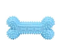 Saterkali Dog Chew Toy, TPR Spiky Bone 3D Bumps Teeth Cleaning Deep Between Gums, for Small Medium Large Breeds Aggressive Chewers Blue S