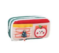 Saterkali Large Capacity Pencil Case, Cheese Shape Oxford Fabric Double Zipper Lightweight Durable, for Middle Elementary School Student Stationery Organizer Gift D
