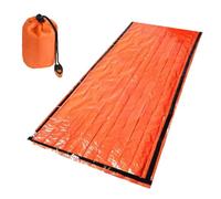Saterkali Lightweight Emergency Survival Sleeping Bag, Waterproof Thermal Sleeping Bag with Emergency Whistle, Compact Portable Weather Resistant emergencies Blanket for Camping Hiking Outdoor Orange