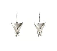 Saterkali Mini Vase Necklace Set, Electroplated Silver Flower Pot Pendant DIY Bouquet Jewellery With Bow Accent Wearable Flower Vase Earrings Brooch, For Women Daily Gift Decor Silver B
